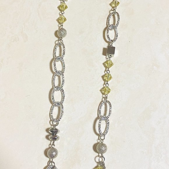 3/$10, Silver Tone Jewelry Set, Mismatched Long Necklace + Drop Earrings - Picture 4 of 8